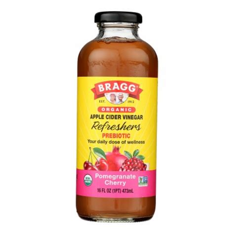 Bragg Apple Cider Vinegar Pom Cherry Refresh Case Of 12 16 Oz 12