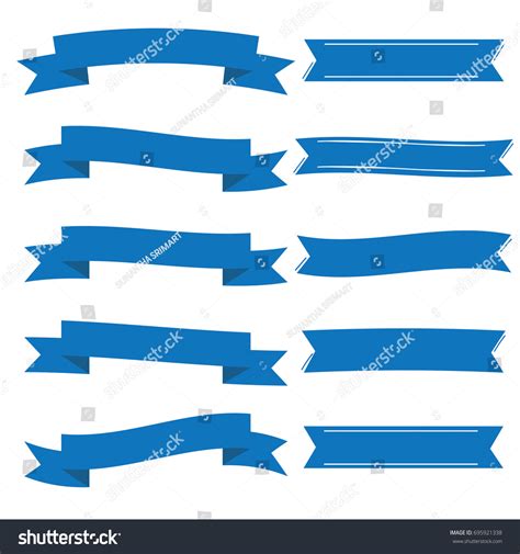 Blue Ribbon Bannervector Stock Vector 695921338 - Shutterstock