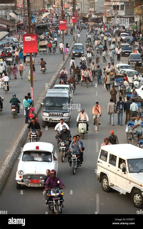 Busy street of Ranchi city capital of Jharkhand ; India Stock Photo - Alamy