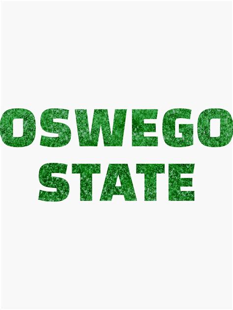 Oswego State Green Sparkles Sticker By Eadesigns Redbubble