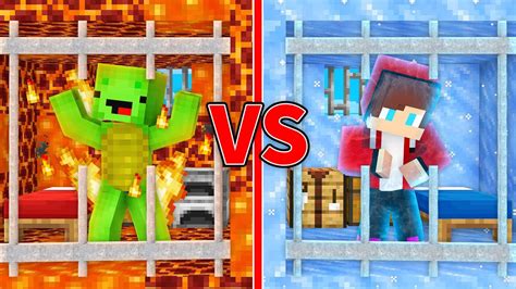 Mikey In Hot Prison Vs Jj In Cold Prison In Minecraft Maizen