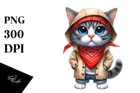 Watercolor Cat Wearing Raincoat | Sticker