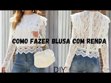 DIY Como fazer Blusa Renda Costura fácil passo a passo para