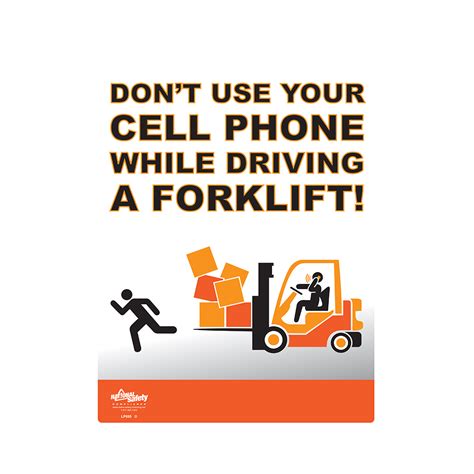 Don T Use Cell Phone Forklift Safety Poster OSHA Training