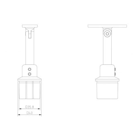 Square Adjustable Handrail Bracket Tube Flat Origin Architectural