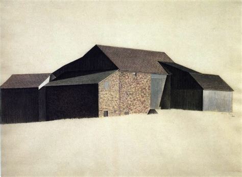 Charles Sheeler Bucks County Barn 1923 Tempera And Crayon On Paper