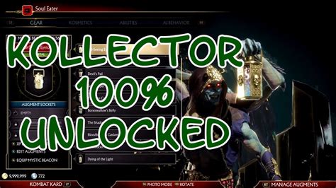 Kollector Showcase All Gear Skins Cinematics Finishers Unlocked