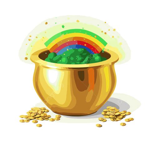 Olla De Oro Vacía Vector PNG dibujos Pegatina Clipart Oro Olla De Oro