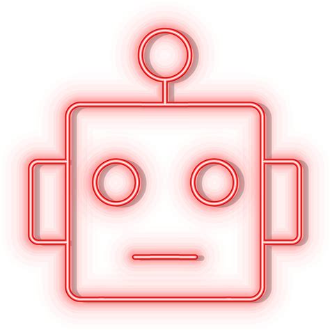 Retro Style Red Neon Vector Icon Smart Robot Red Neon Icon 22607293