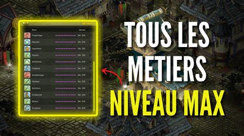 TOUS LES METIERS NIVEAU MAX HATSU DOFUS YouTube