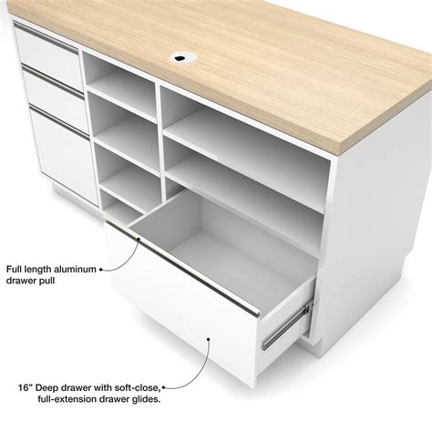 Deluxe Cash Wrap Retail Counters 55 Wide Matte White