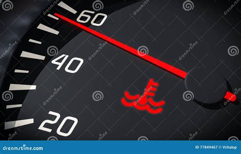 Coolant Warning Light In Car Dashboard Engine Overheating Control