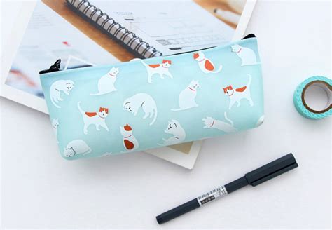 Cat Print Pencil Case - Japanese Kawaii Pen Shop - Cutsy World