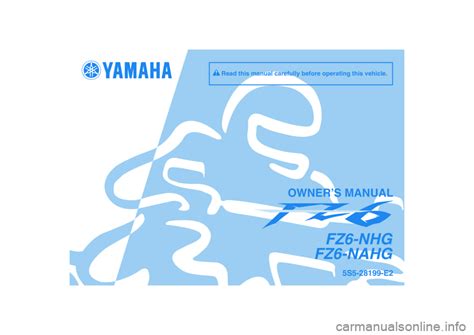 Yamaha Fz6 Nhg 2009 Owners Manual 98 Pages