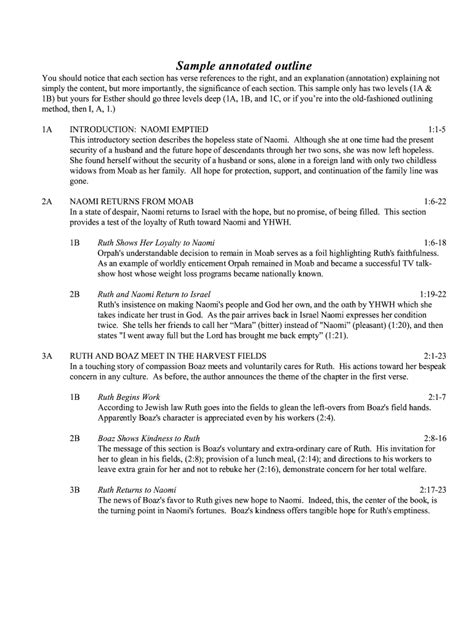 Annotated Outline Example - Fill Online, Printable, Fillable, Blank ...