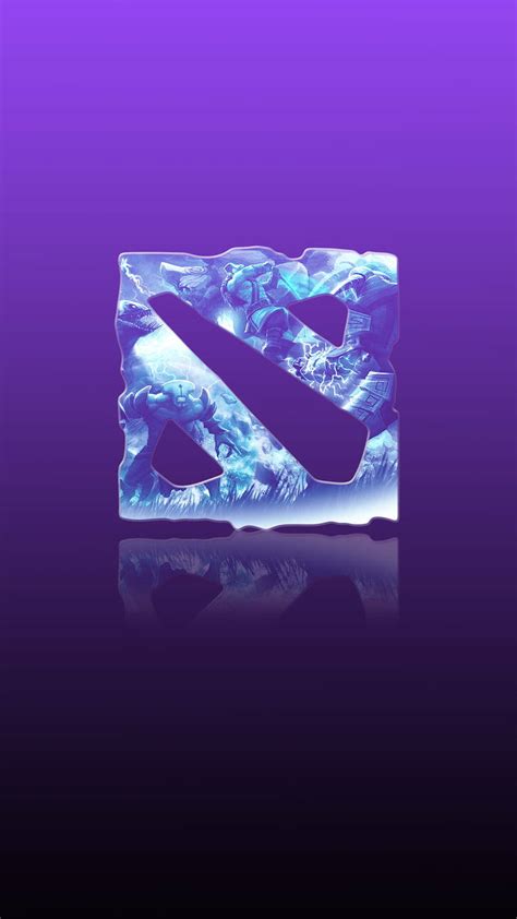 Download Dota 2 Logo Display Captivating Glow On Purple Gradient