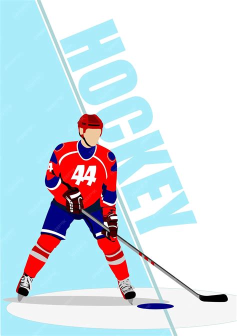 Premium Vector Ice Hockey Player Poster Vector Illustration