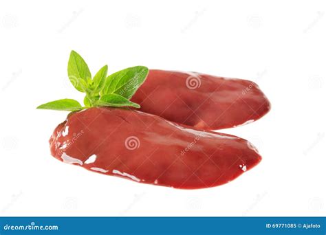 Raw chicken liver stock image. Image of oregano, isolated - 69771085