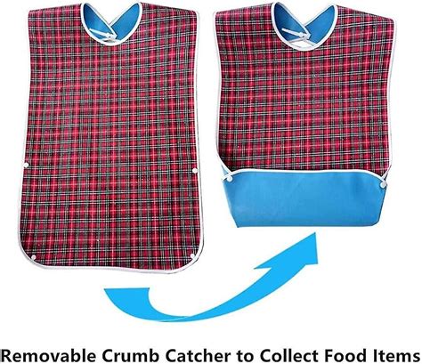 3 Pack Adult Bibs With Crumb Catcher Washable Adult Dining Bib