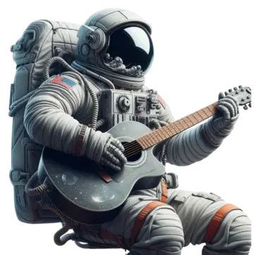 Astronauta Tocando Violão De Corpo Inteiro Sentado Na Cadeira PNG