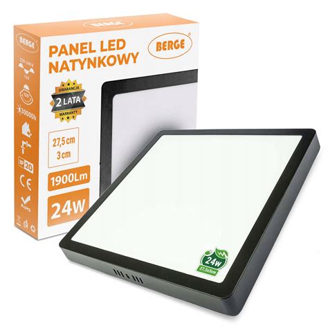 LAMPA LED PANEL NATYNKOWY 24W KWADRAT CZARNY 4500K Panel LED Plafon