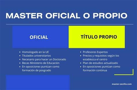 Tipos De M Ster Oficial Propio Presencial U Online