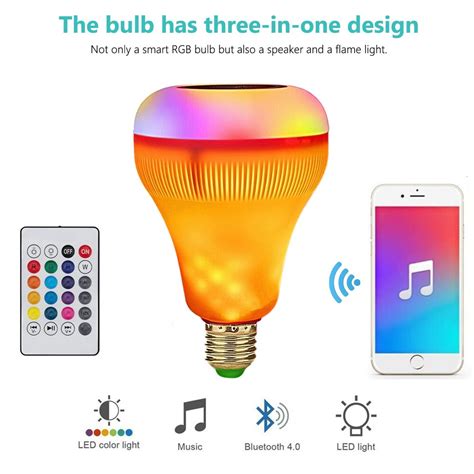 E27 12 W Smart RGB Draadloze Bluetooth Speaker Bul Grandado