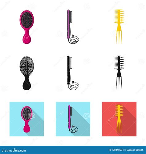 Isolated Object Of Brush And Hair Icon Set Of Brush And Hairbrush