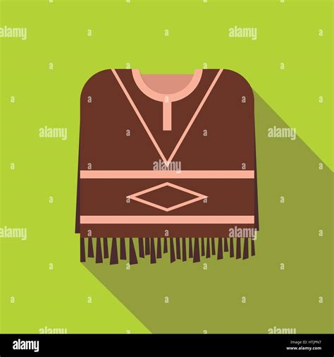 Icono De Poncho Mexicano Tipo Plano Imagen Vector De Stock Alamy