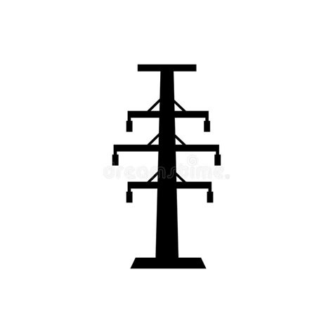 Electricity Tower Icon Vector Transmission Tower Illustration Sign Power Lines Symbol