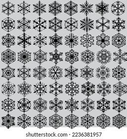 Various Types Snowflake Shapes Stock Vector (Royalty Free) 2236381957 ...