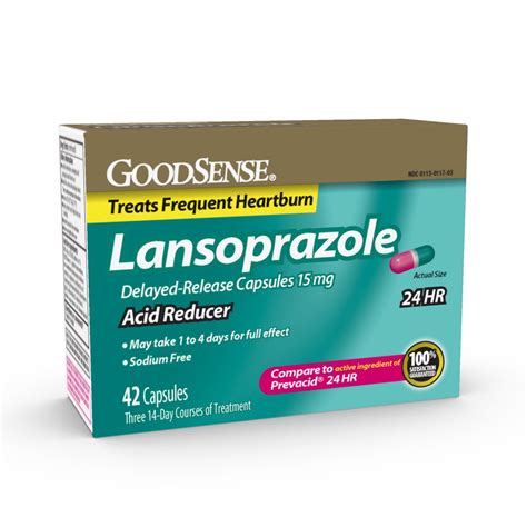 Good Sense Acid Reducer Lansoprazole Delayed Release Capsules 15 Mg 42 Count Buy Online In