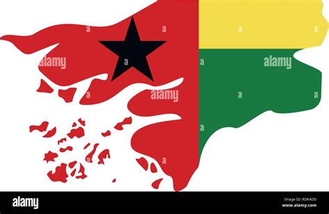 map of Guinea bissau with flag inside. Guinea bissau map vector ...