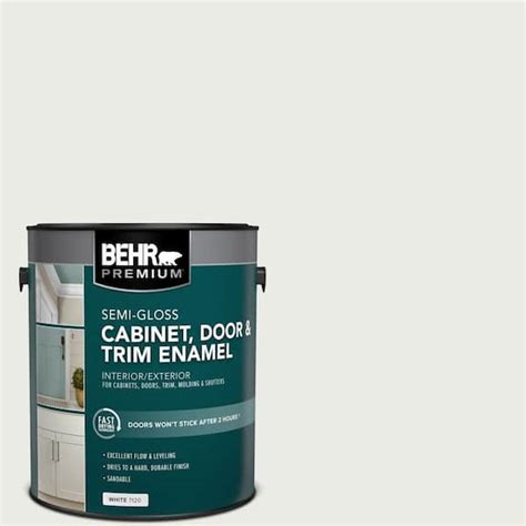 Behr Premium 1 Gal Ppu12 12 Gallery White Semi Gloss Enamel Interior