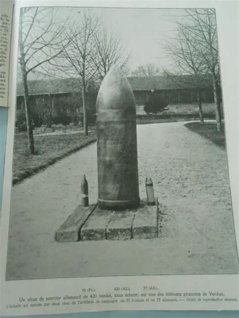 UN OBUS DE mortier Allemand de 420 tombé sans éclater à Verdun WWI 1915