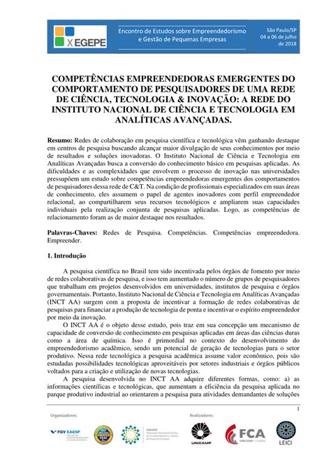 PDF COMPETÊNCIAS EMPREENDEDORAS EMERGENTES DO COMPORTAMENTO DE