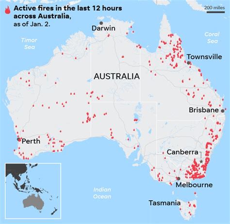 Australia Wildfires Map