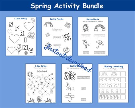 Spring Activities Spring Worksheets Coloring Pages Prek Kindergarten Printable Instant