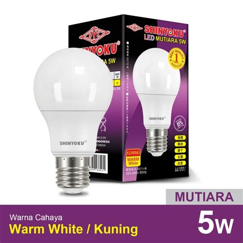 Jual Lampu Led Shinyoku Mutiara Watt Kuning Garansi Tahun Lampu