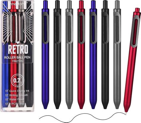 Amazon Innertone Retractable Ballpoint Pens 0 7mm Black Rolling