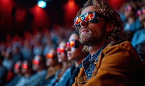 Premium Photo People Are Sitting In A Cinema Wearing 3d Glasses The