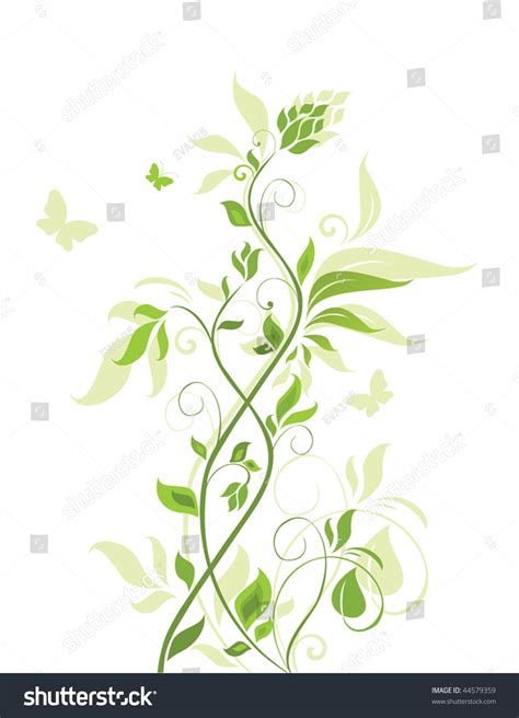 Floral Green Border Stock Vector Illustration 44579359 : Shutterstock