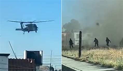 VIDEOS Así fue el aterrizaje de los helicópteros de la Sedena en la