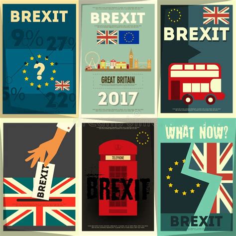 Brexit Posters Set Stock Vector Illustration Of Political 89449464