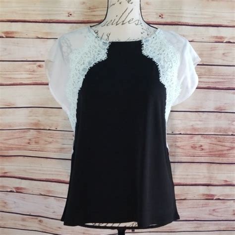 Cato Tops Nwt Cato Sheer Sleeve Black Mint Lace Keyhole Back Poshmark