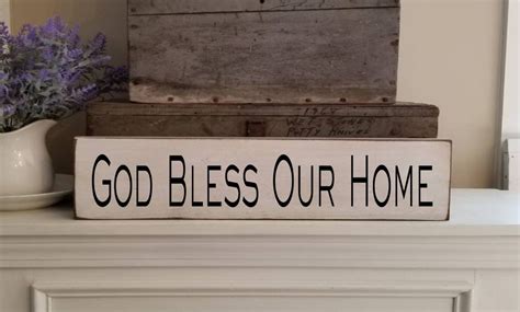 god bless  home wooden sign distressed farmhouse decor etsy