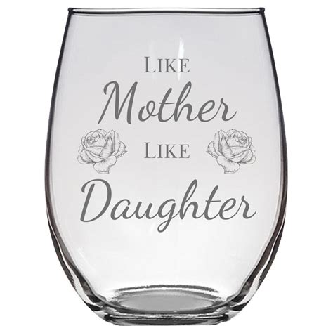 Like Mother Like Daughter Stemless Wine Glass Wine Lover Etsy