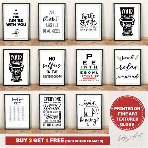 Bathroom Prints Wall Art Poster Toilet Funny Home Picture Fine Art