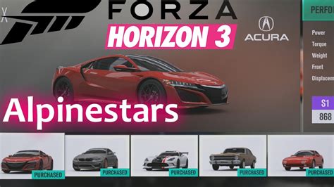 Forza Horizon 3 Alpinestars Car Pack Part 1 YouTube