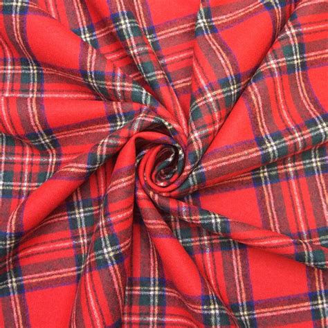 Wool Plaid Royal Stewart Red Gala Fabrics